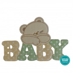 Iron-on Patch - Baby Teddy Bear - Green